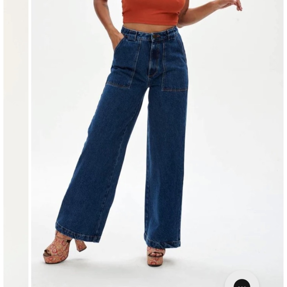 NWT Lucy & Yak Delores Wide Leg Jeans. UK20/ W40/ US16